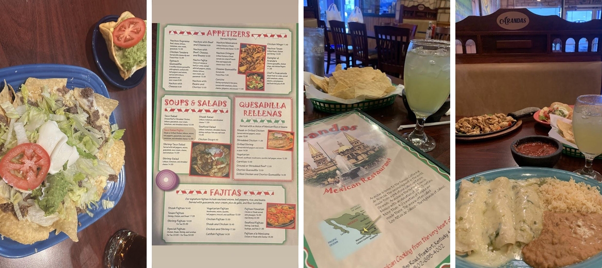 Arandas Mexican Restaurant Menu