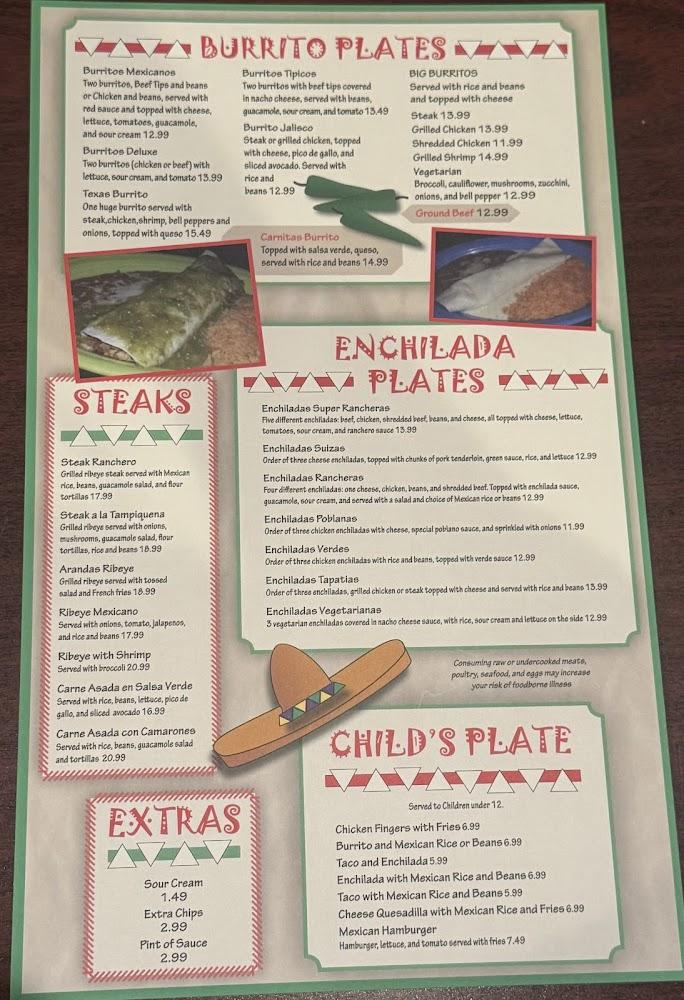 Arandas Mexican Restaurant Menu image 3