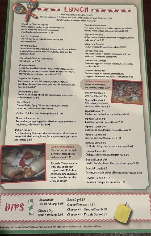 Arandas Mexican Restaurant Menu image 4